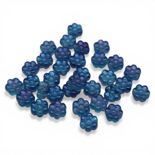 Czech Flower 8mm Blue 20pcs for jewellery making