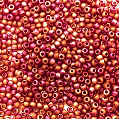 Toho Size 11 Seed Beads 10g Trans Rainbow Frost Ruby 6mm for jewellery making