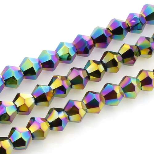 5mm crystal bicone beads rainbow — faceted for jewelry making and beadwork