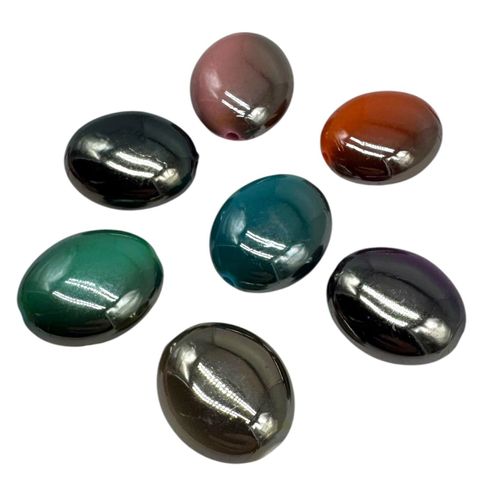 Acrylic Shadow Oval Beads 23mm 8pcs Mixed Pack for jewellery making