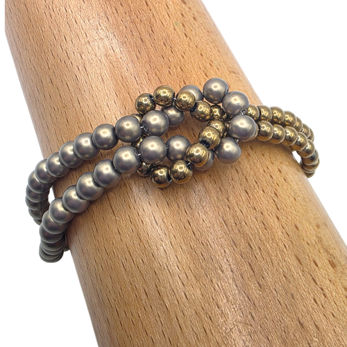 Satin Pearl Love Knot Bracelet Soft Gold 5mm for jewellery making