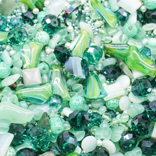 Premium Bead Mix 75g Light Green 2mm for jewellery making