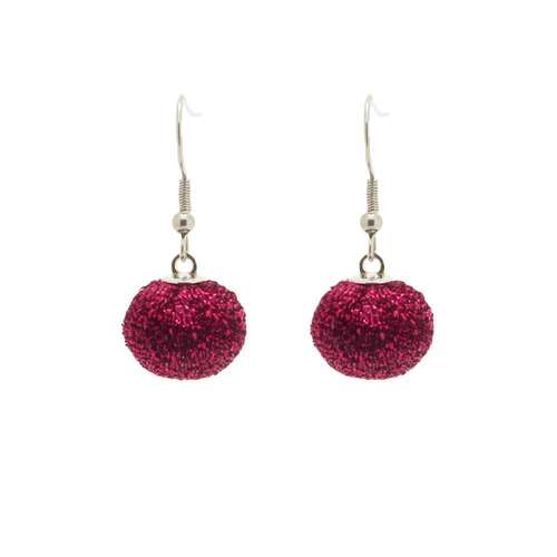 Sparkle Orb Charms - Dark Fuschia 2pcs