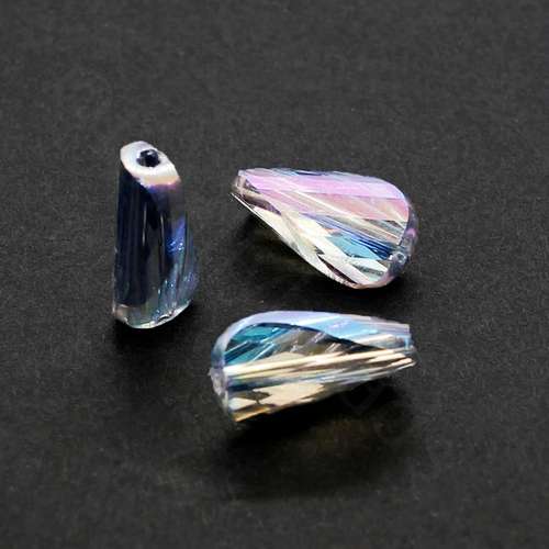 8mm crystal beads blue rainbow, pack of 10 — faceted for jewelry making and beadwork