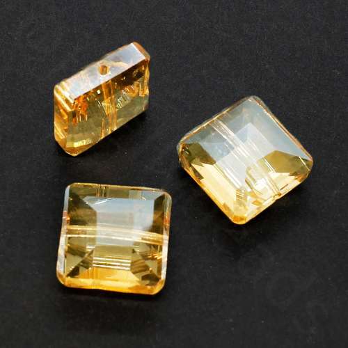 14mm crystal beads dark champagne, pack of 8 — faceted for jewelry making and beadwork