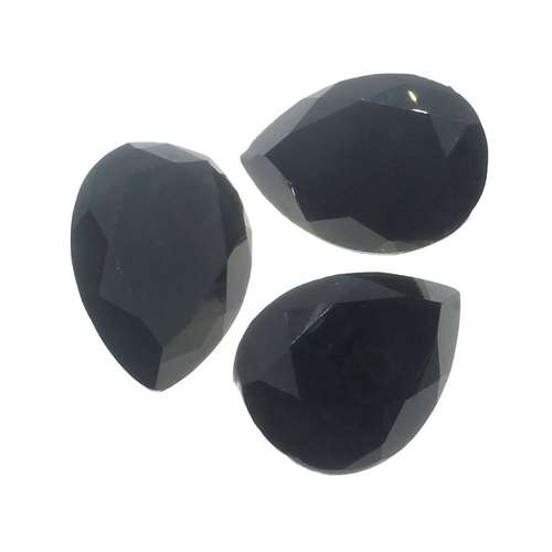 25mm resin Rivoli stone jet black — faceted round crystal-style cabochon ideal for jewelry making, settings, and crafts