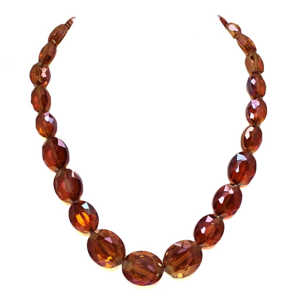 crystal beads tangerine rainbow — faceted for jewelry making and beadwork