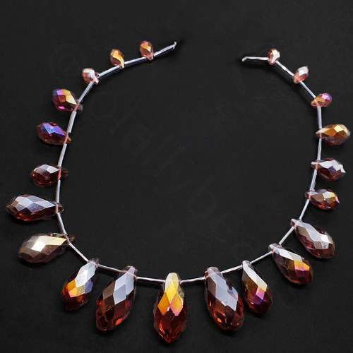 crystal beads dark amber rainbow — faceted for jewelry making and beadwork