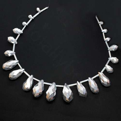 crystal beads silver plate — plated finish, ideal for jewelry making and beadwork