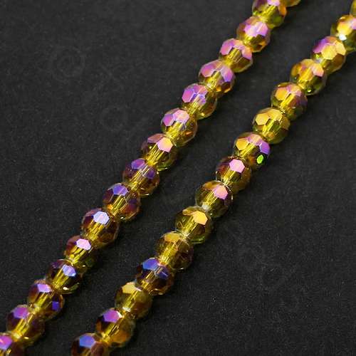 3mm crystal beads light olive rainbow — faceted for jewelry making and beadwork