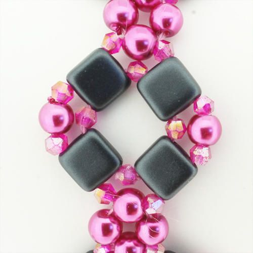 Katerina Bracelet charcoal pearl / fuschia - bundle pack bracelet making kit — DIY set with beads and instructions for creating handmade…
