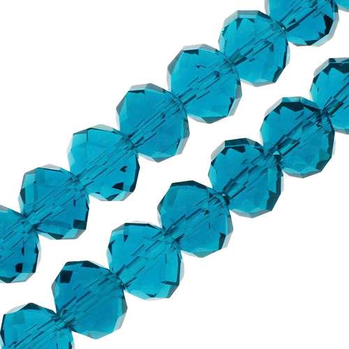 10mm crystal beads dark turquoise, pack of 30 — faceted for jewelry making and beadwork