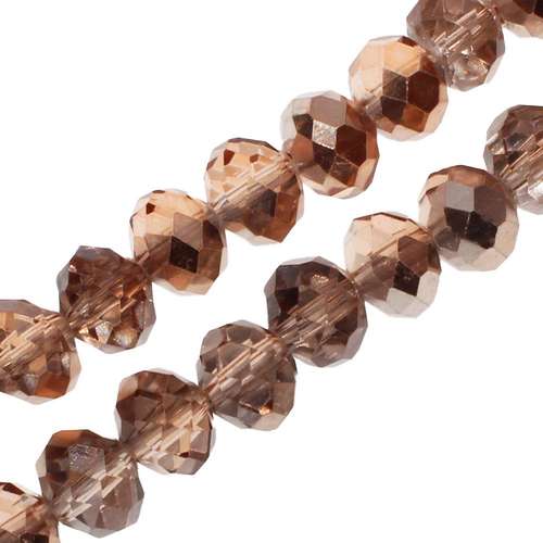 8mm crystal beads copper mirror, pack of 70 — faceted for jewelry making and beadwork