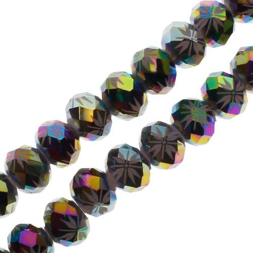 8mm crystal beads star grey iris, pack of 50 — faceted for jewelry making and beadwork