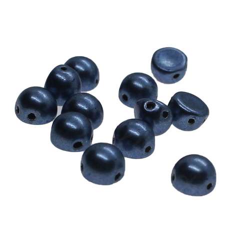 7mm Czech glass glass beads metallic neutral grey — pack of 25, high-quality two-hole beads ideal for jewelry making, bead weaving, and c…