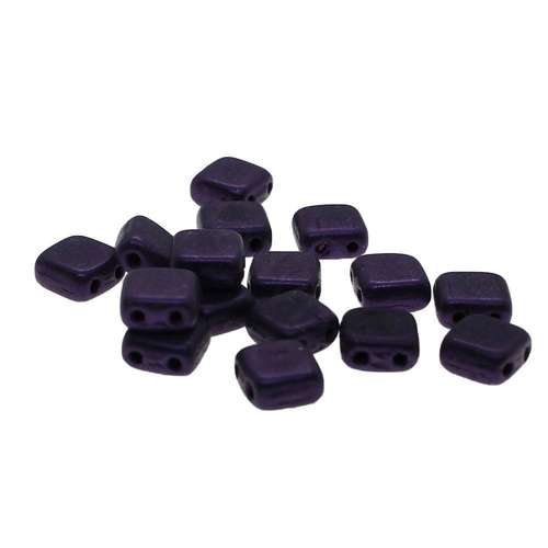 6mm Czech glass glass beads metallic suede purple — pack of 25, high-quality two-hole beads ideal for jewelry making, bead weaving, and c…