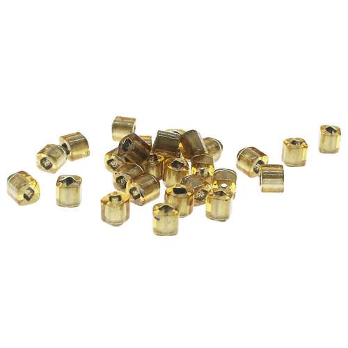 Toho Cubes 4mm 10g - Inside Topaz Lt Grey Lined