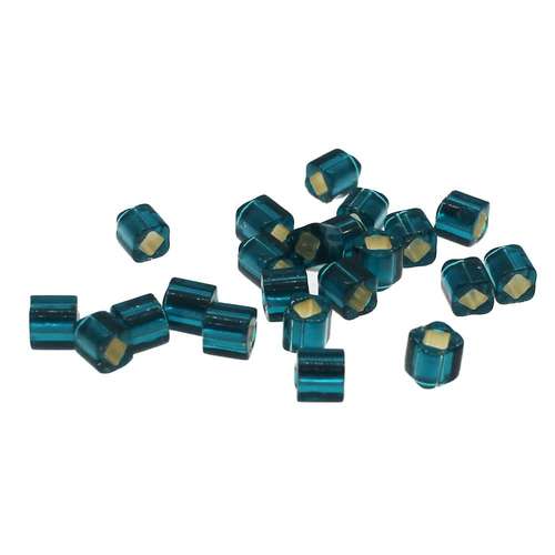 Toho Cubes 4mm 10g - Silver Frost Teal