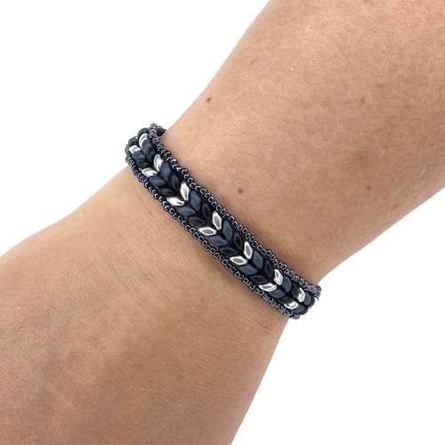 Hannah Bracelet Kit Make 3 monochrome bracelet making kit — DIY set with beads and instructions for creating handmade jewelry