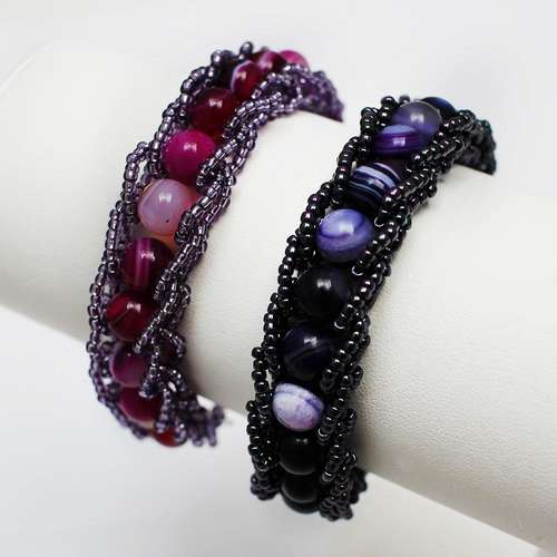 Beaded Money Chain pink/purple bundle jewelry making kit — DIY set with beads and instructions for creating handmade jewelry