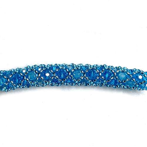 Tubular Netting kit aqua jewelry making kit — DIY set with beads and instructions for creating handmade jewelry