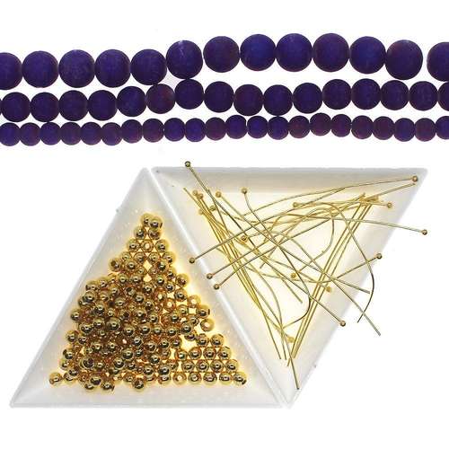 Wrapped Loops kit purple jewelry making kit — DIY set with beads and instructions for creating handmade jewelry
