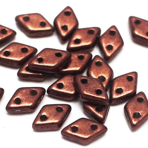 Czech glass glass beads met chicory coffee — pack of 60, high-quality two-hole beads ideal for jewelry making, bead weaving, and crafts