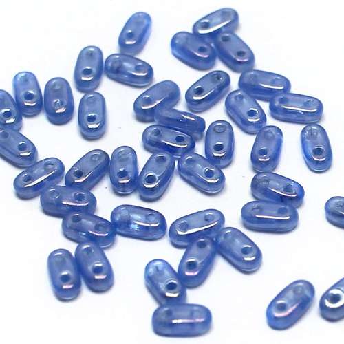6mm Czech glass glass beads luster iris opal sapphire — pack of 7, high-quality two-hole beads ideal for jewelry making, bead weaving, an…