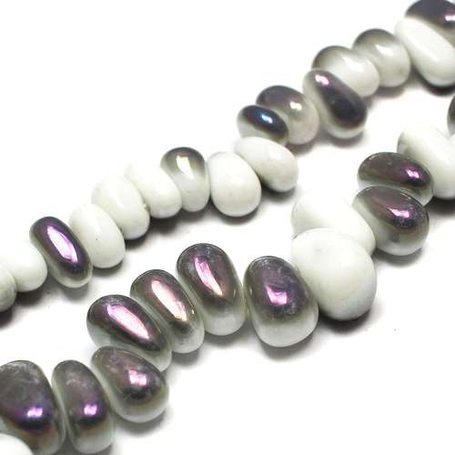 Ceramic Nuggets - White with Purple