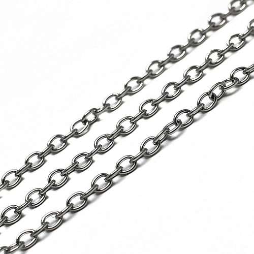 Chain Rhodium Colour - Oval 5x3.5mm