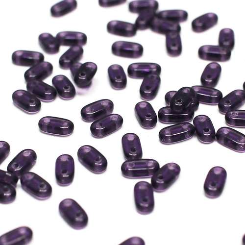 6mm Czech glass glass beads tanzanite — pack of 7, high-quality two-hole beads ideal for jewelry making, bead weaving, and crafts