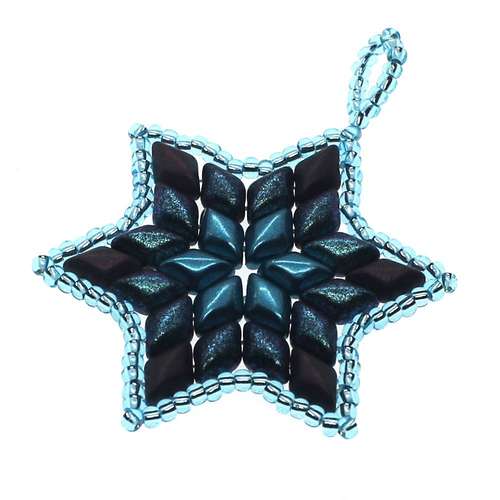Gem Duo Star Pendant Bead Bundle aqua jewelry making kit — DIY set with beads and instructions for creating handmade jewelry