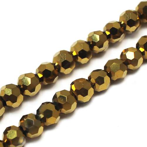 4mm crystal beads gold plate — faceted for jewelry making and beadwork