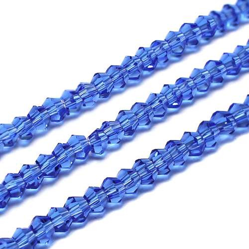 3mm crystal bicone beads sapphire — faceted for jewelry making and beadwork