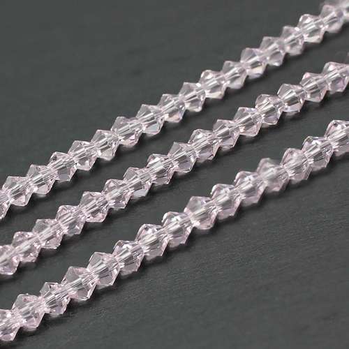3mm crystal bicone beads pink — faceted for jewelry making and beadwork