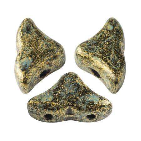 Helios Puca Beads 10g - Met Mat Old Gld Spotted