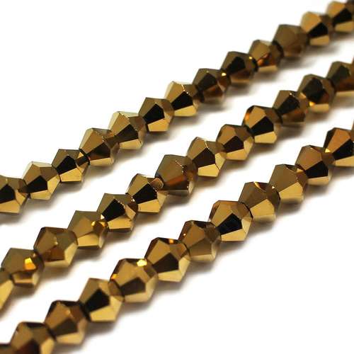 5mm crystal bicone beads gold plate — faceted for jewelry making and beadwork