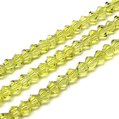 4mm crystal bicone beads yellow — faceted for jewelry making and beadwork