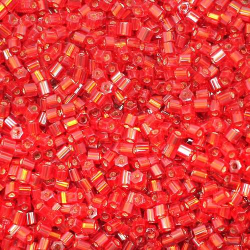 Toho Size 11 Hex Seed Beads 10g - Silver Lined Ruby