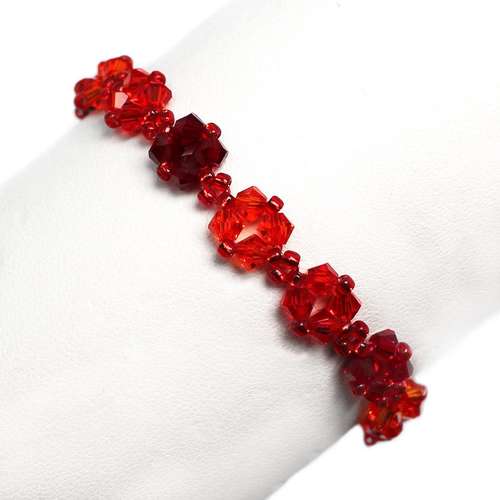 Pixie Bracelet kit red - makes 3 bracelet making kit — DIY set with beads and instructions for creating handmade jewelry
