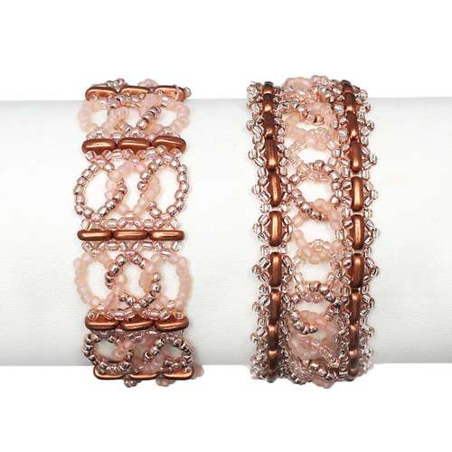 Beaded Bar Chain Bracelets rose gold bracelet making kit — DIY set with beads and instructions for creating handmade jewelry