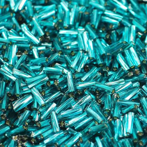 FGB glass seed beads silver lined turquoise 50g — 50g pack, ideal for bead weaving, embroidery, and jewelry making