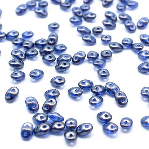 10g Czech glass Rulla beads halo ultramarine — two-hole beads for jewelry making and bead weaving