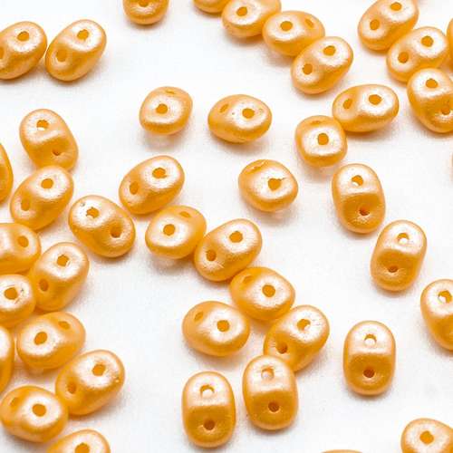 10g Czech glass Rulla beads powdery pastel orange — two-hole beads for jewelry making and bead weaving