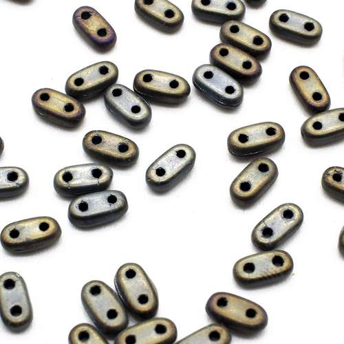6mm Czech glass glass beads matte iris brown — pack of 7, high-quality two-hole beads ideal for jewelry making, bead weaving, and crafts