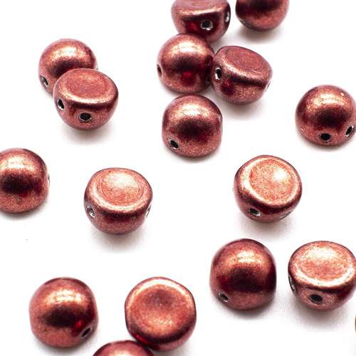 7mm Czech glass glass beads metallic grenadine — pack of 25, high-quality two-hole beads ideal for jewelry making, bead weaving, and crafts