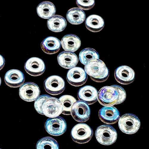 4mm Czech glass glass beads ring 4mm 5g 180pcs - crystal ab — pack of 5, high-quality two-hole beads ideal for jewelry making, bead weavi…