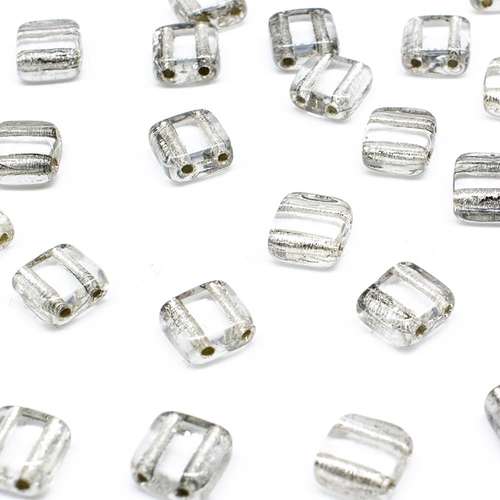 6mm Czech glass glass beads silver lined crystal — pack of 25, high-quality two-hole beads ideal for jewelry making, bead weaving, and cr…