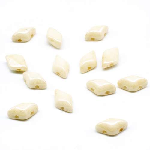 8x5mm 10g Czech glass Rulla beads luster opaque champagne — two-hole beads for jewelry making and bead weaving