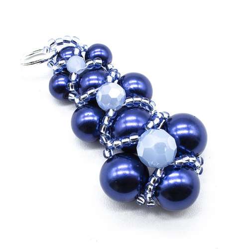 Victoria Pendant cobalt blue jewelry making kit — DIY set with beads and instructions for creating handmade jewelry